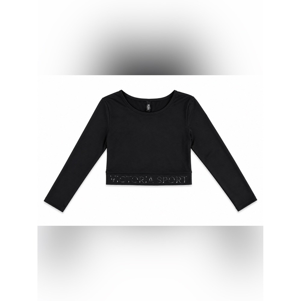Victoria Sport Black Long‑Sleeve Crop Top – Size Small Excellent Condition